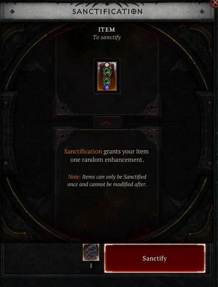 Sanctification diablo 4 season 11